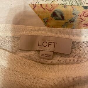 LOFT Light Beige Crewneck Knit Top